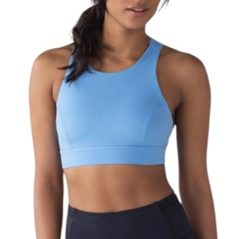 Lululemon Fast & Free Bra (Nulux) Aero Blue Sz 10 Orig $68 Like New